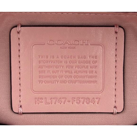 Coach Minetta Crossbody Bag | Blush Pink Pebbled Leather Shoulder Purse - Picture 5 of 9